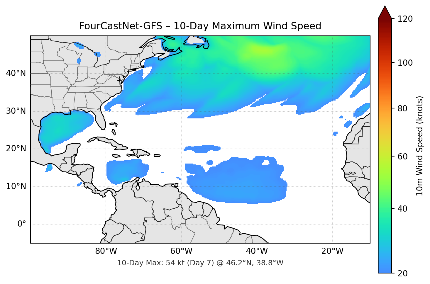 FourCastNet-GFS 10-Day Max