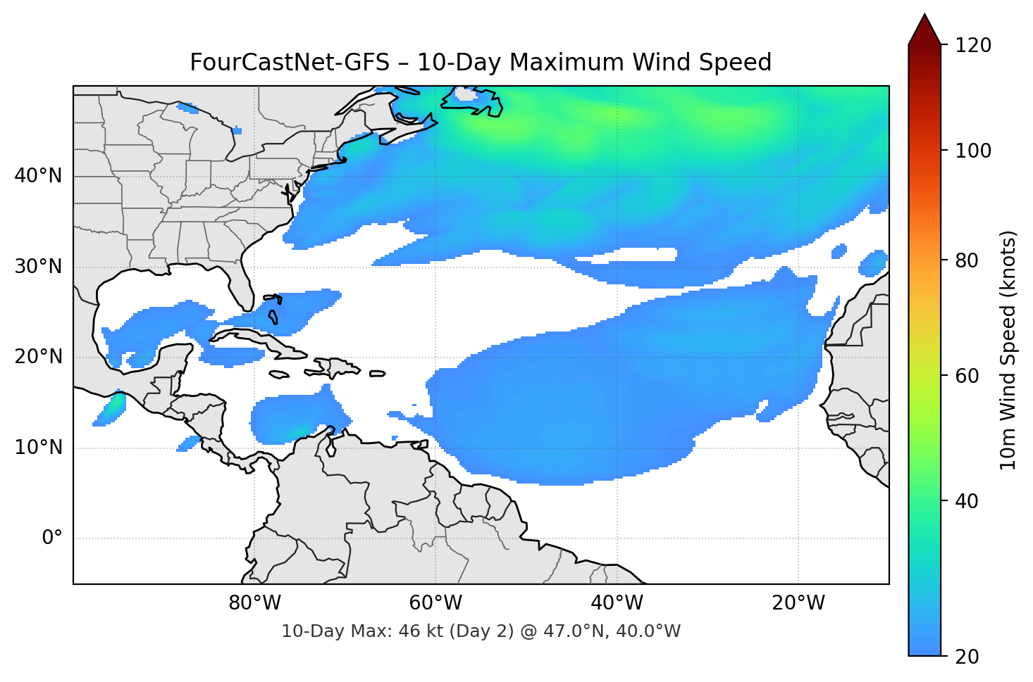 FourCastNet-GFS 10-Day Max