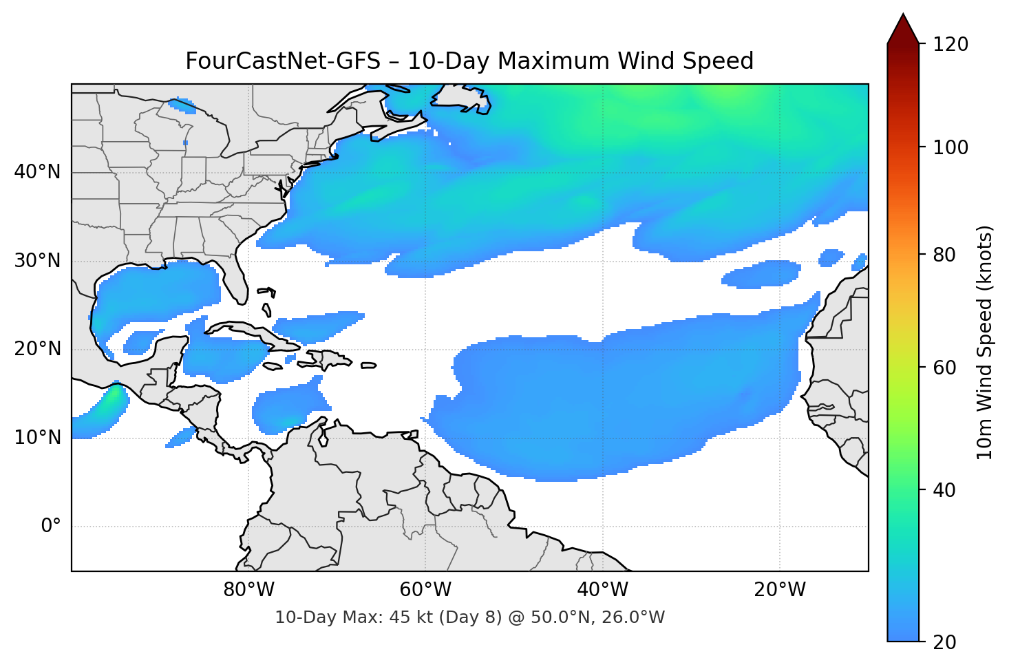 FourCastNet-GFS 10-Day Max