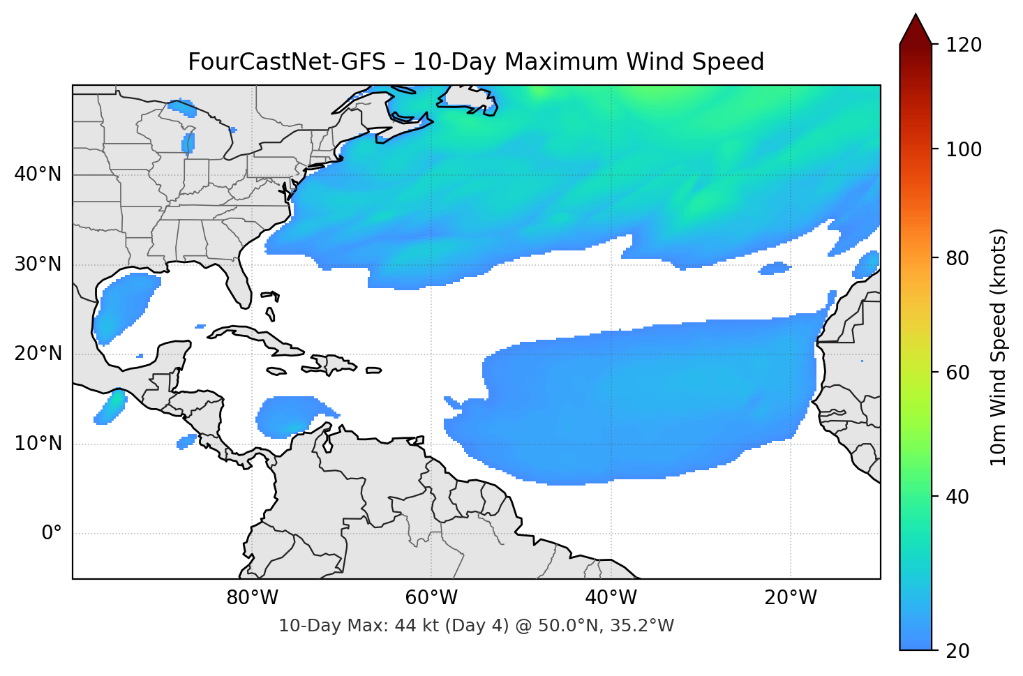 FourCastNet-GFS 10-Day Max