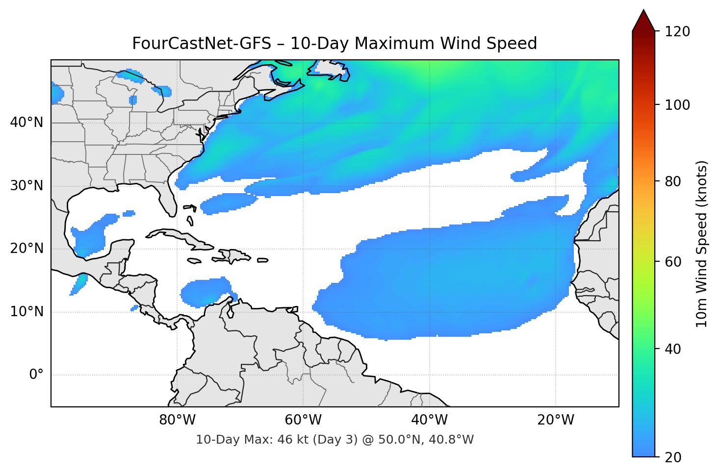 FourCastNet-GFS 10-Day Max