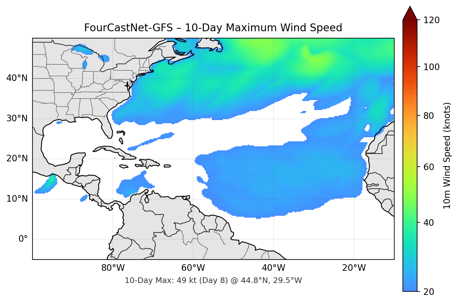 FourCastNet-GFS 10-Day Max