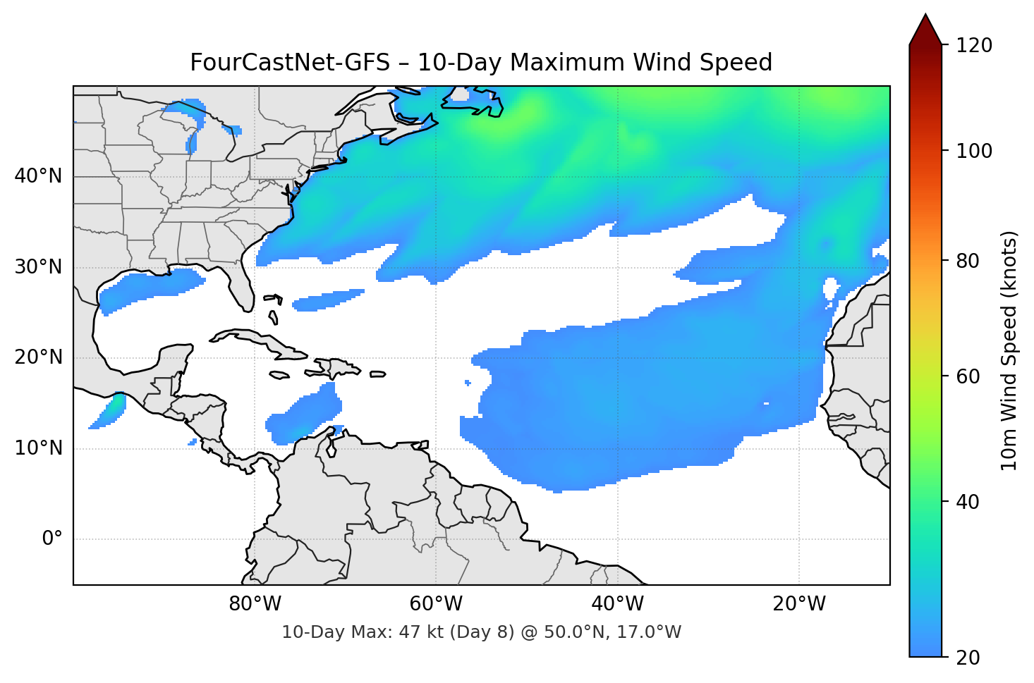FourCastNet-GFS 10-Day Max