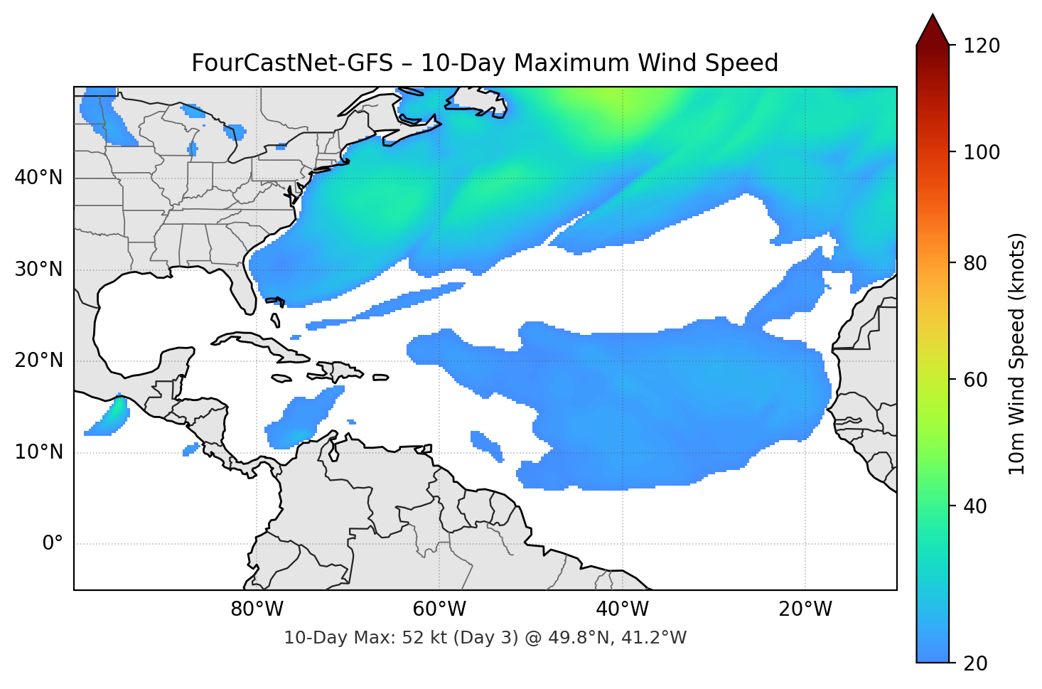 FourCastNet-GFS 10-Day Max