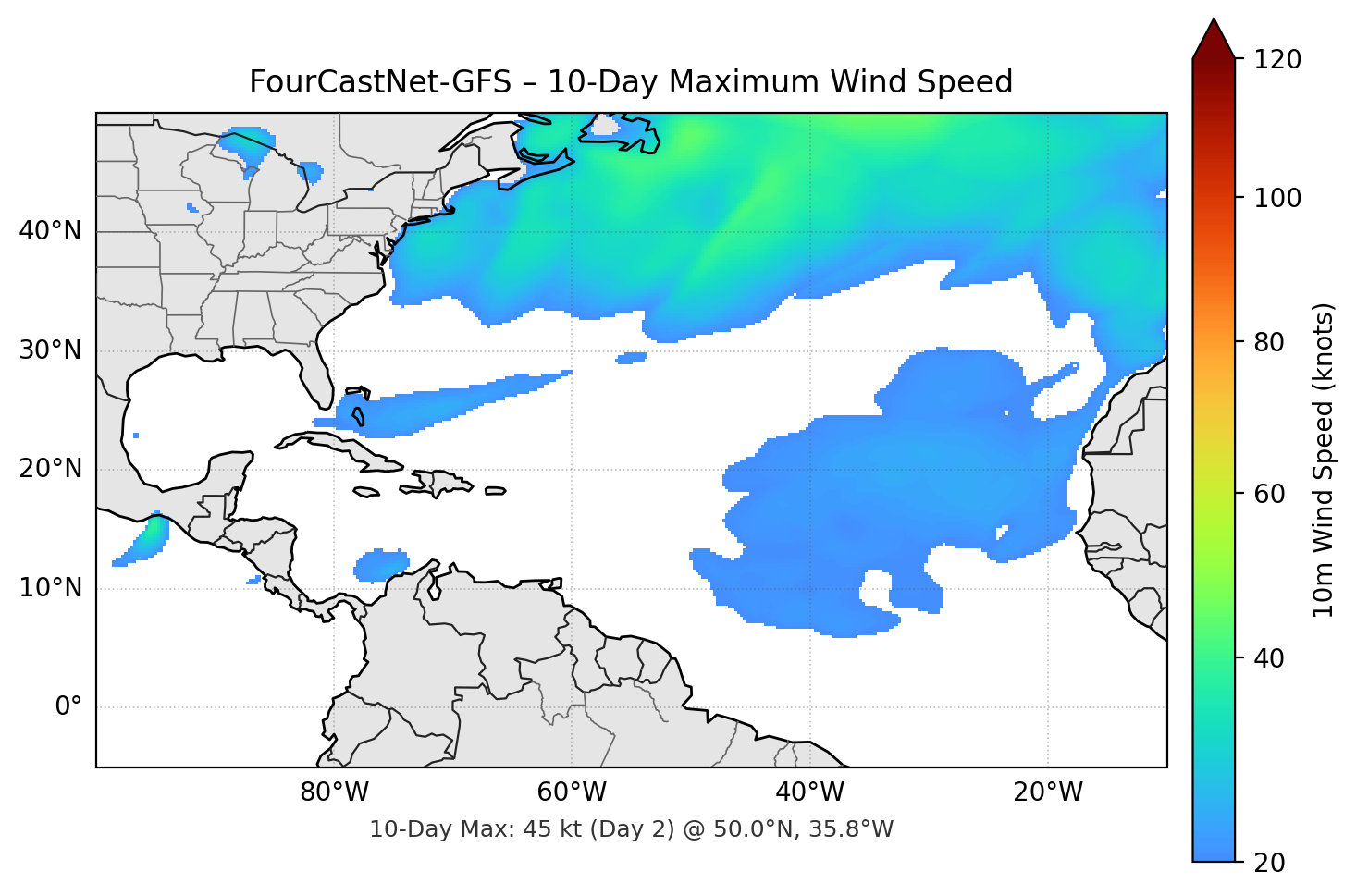 FourCastNet-GFS 10-Day Max