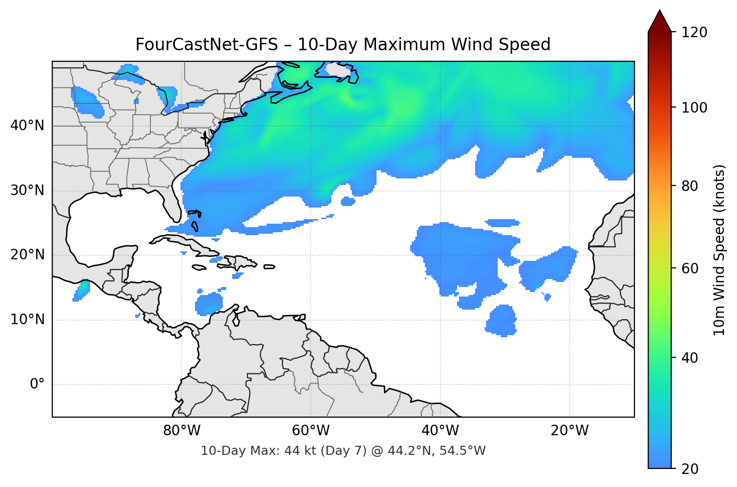 FourCastNet-GFS 10-Day Max