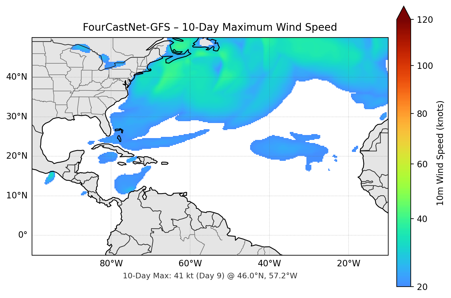 FourCastNet-GFS 10-Day Max