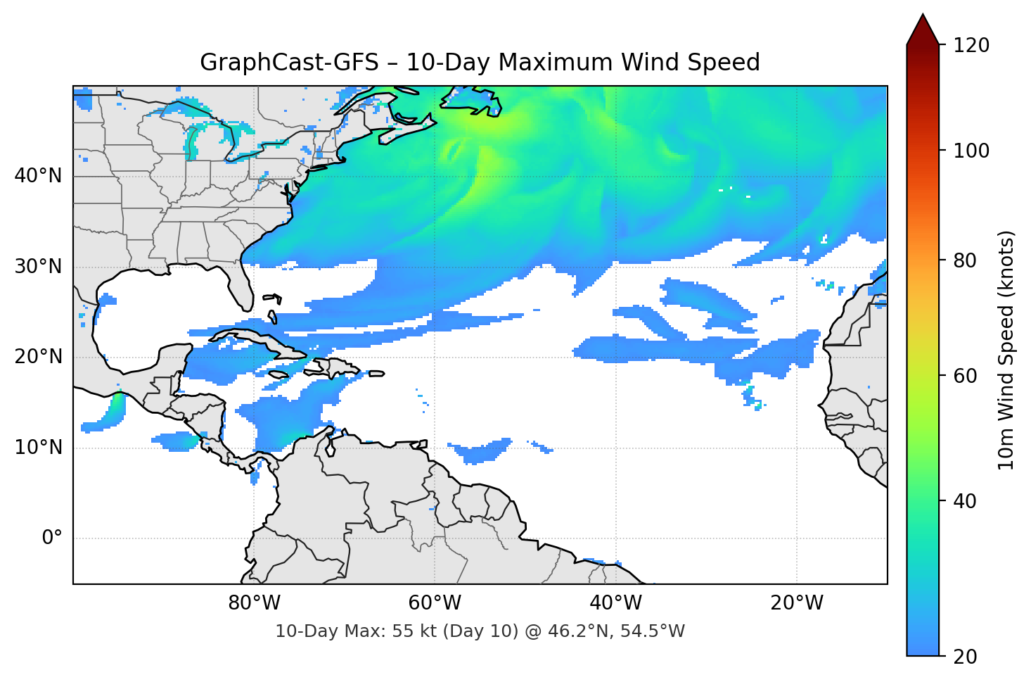 GraphCast-GFS 10-Day Max
