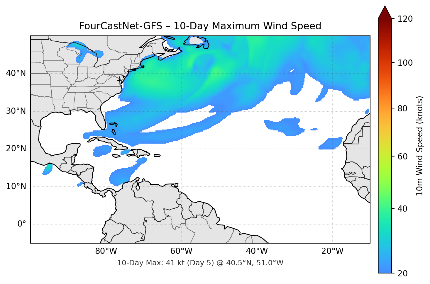 FourCastNet-GFS 10-Day Max