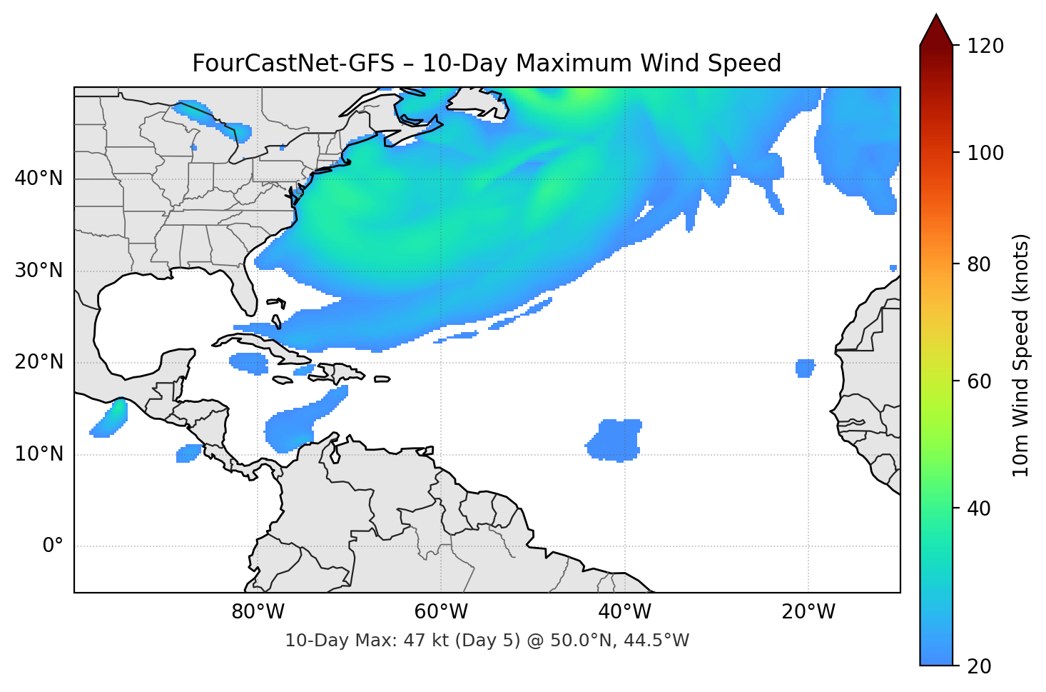 FourCastNet-GFS 10-Day Max