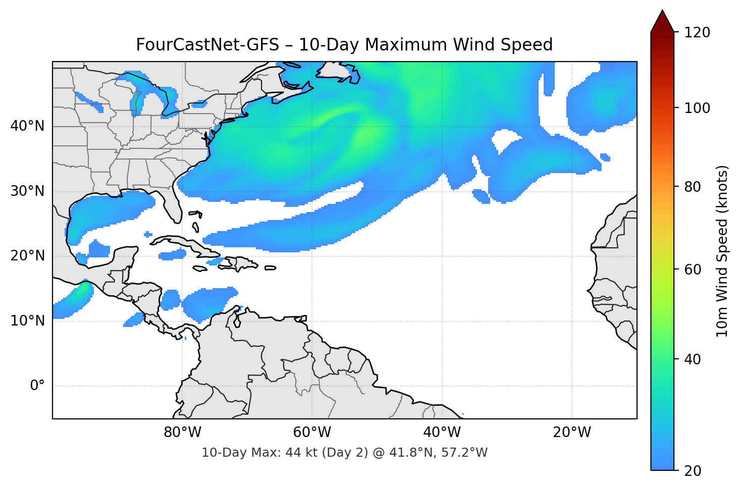 FourCastNet-GFS 10-Day Max