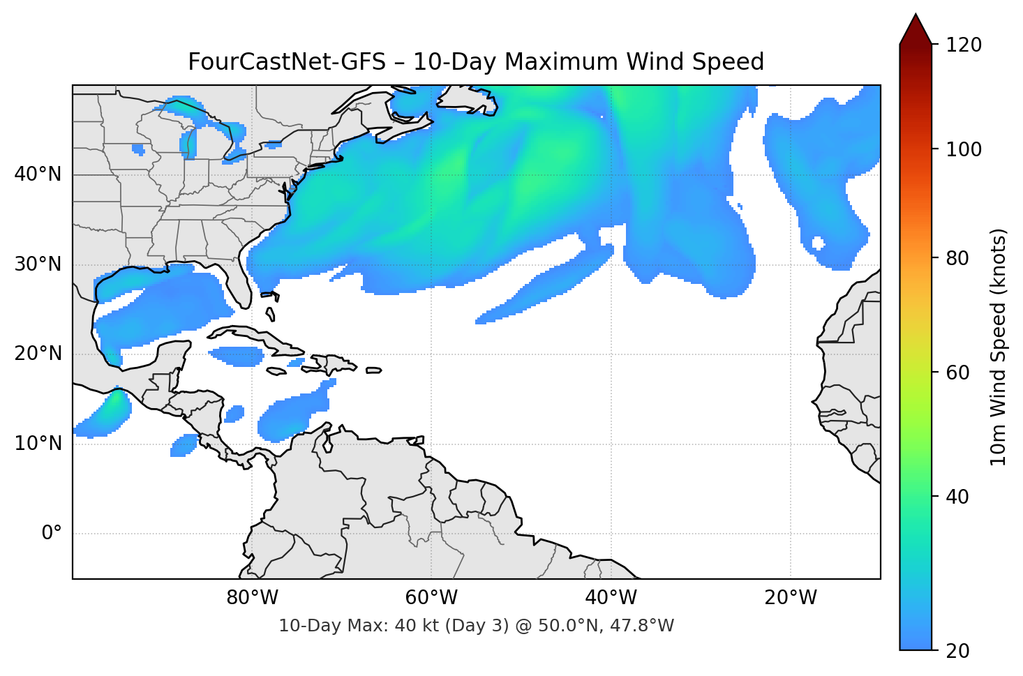 FourCastNet-GFS 10-Day Max