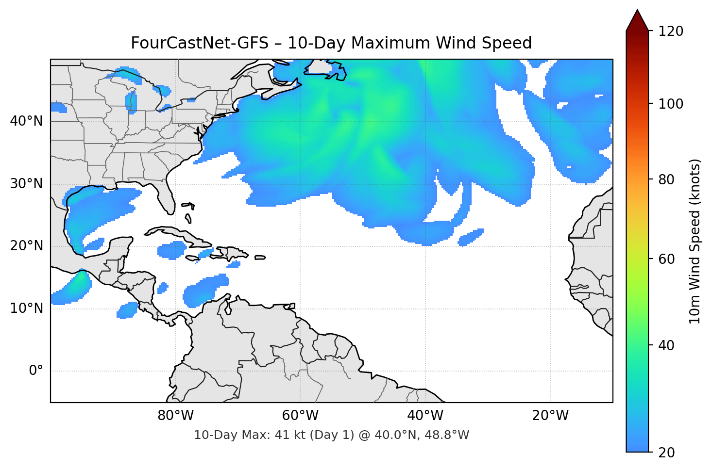 FourCastNet-GFS 10-Day Max