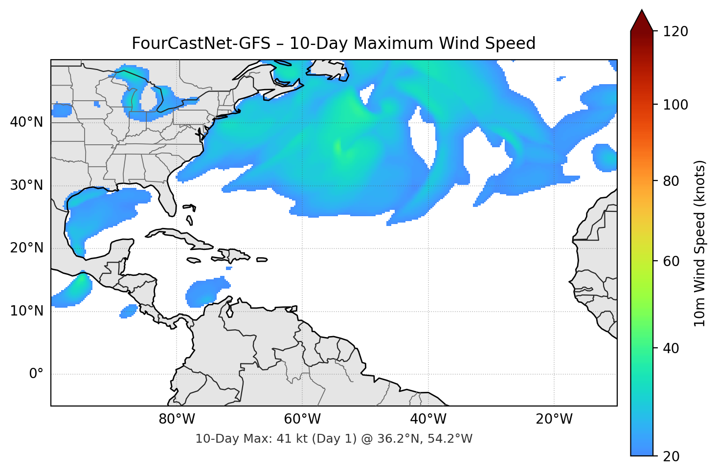 FourCastNet-GFS 10-Day Max