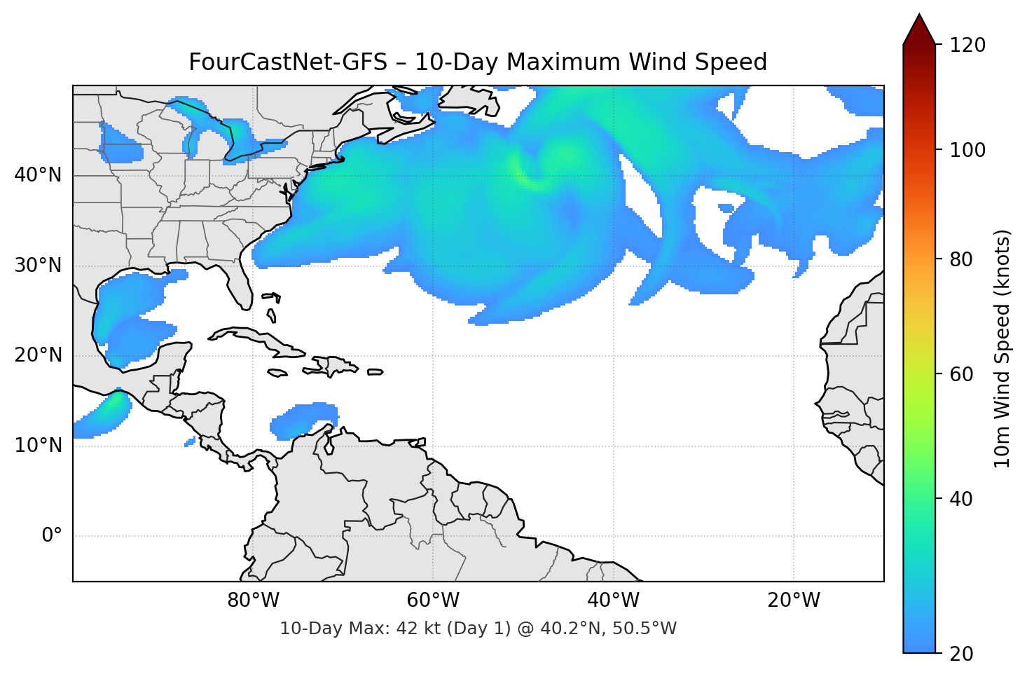 FourCastNet-GFS 10-Day Max
