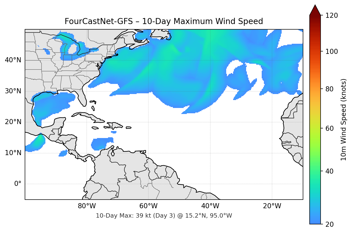 FourCastNet-GFS 10-Day Max