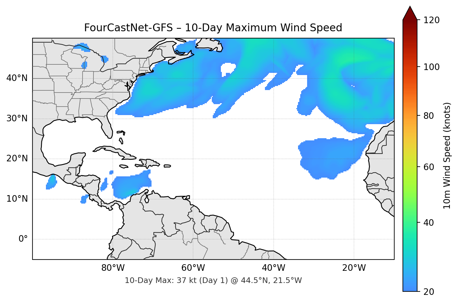 FourCastNet-GFS 10-Day Max