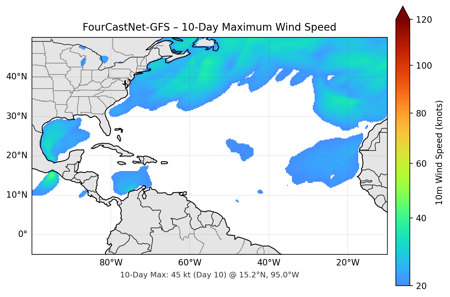 FourCastNet-GFS 10-Day Max