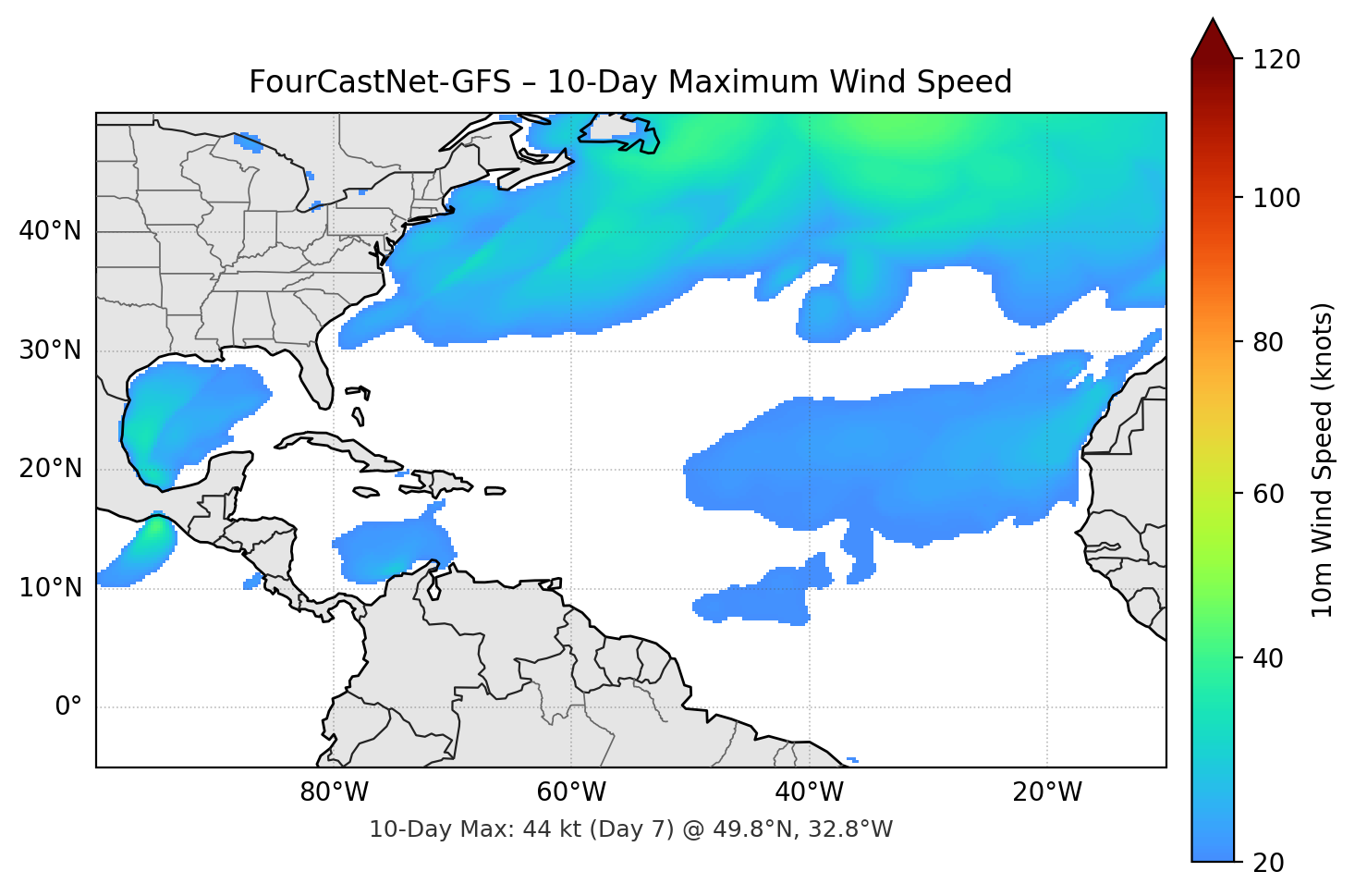 FourCastNet-GFS 10-Day Max
