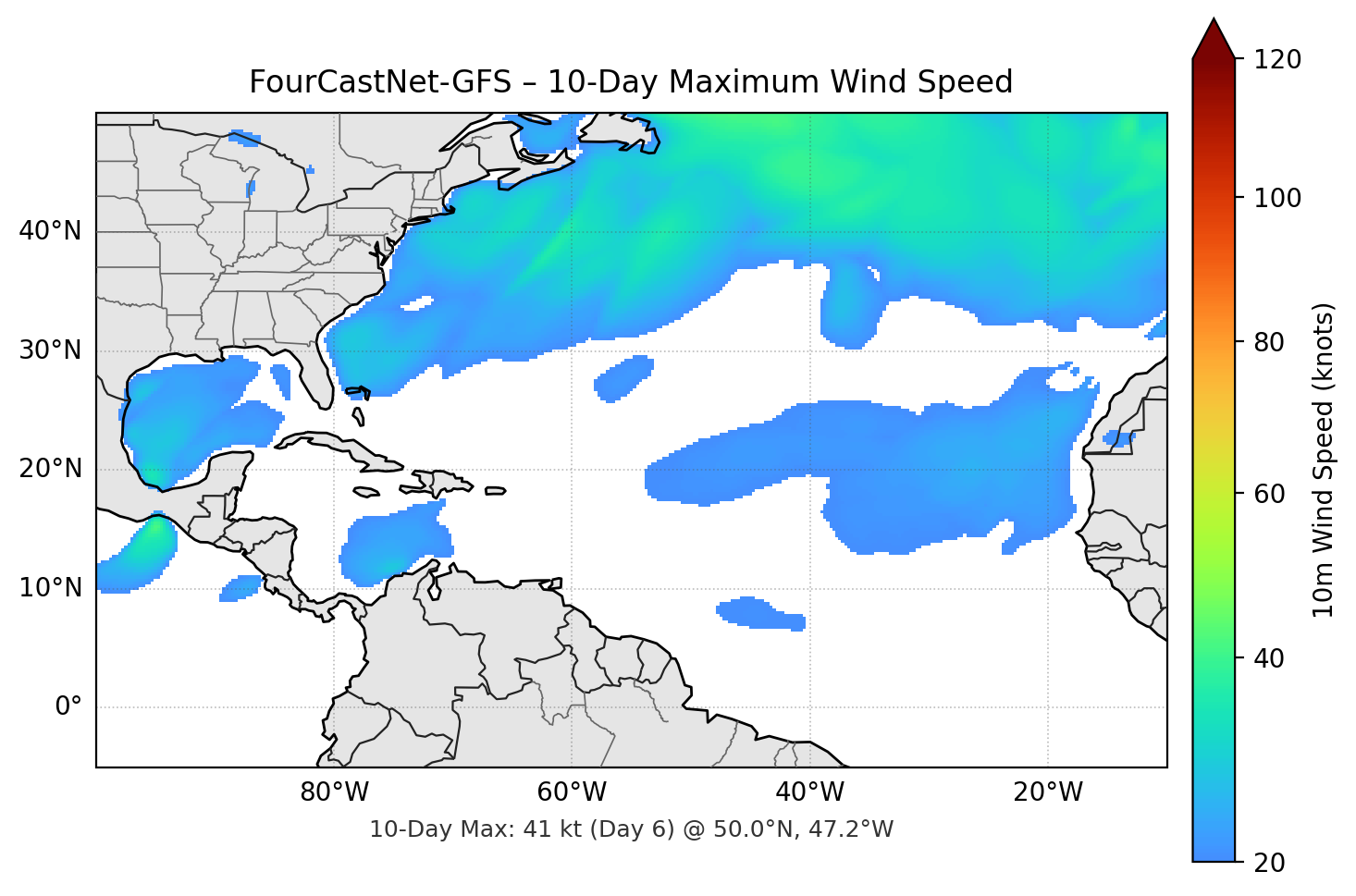 FourCastNet-GFS 10-Day Max